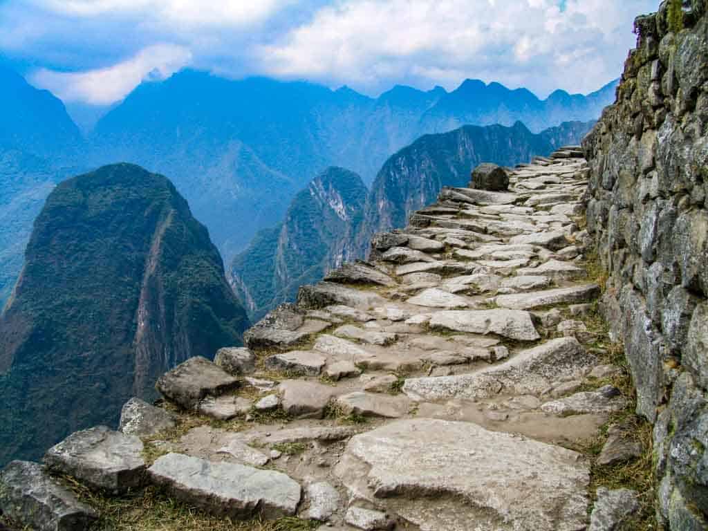Narrow stone path on the Inca Trail